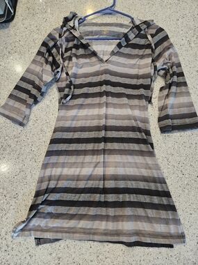 Balance Collection by Marika Sheer Hooded Striped Beach Cover-Up